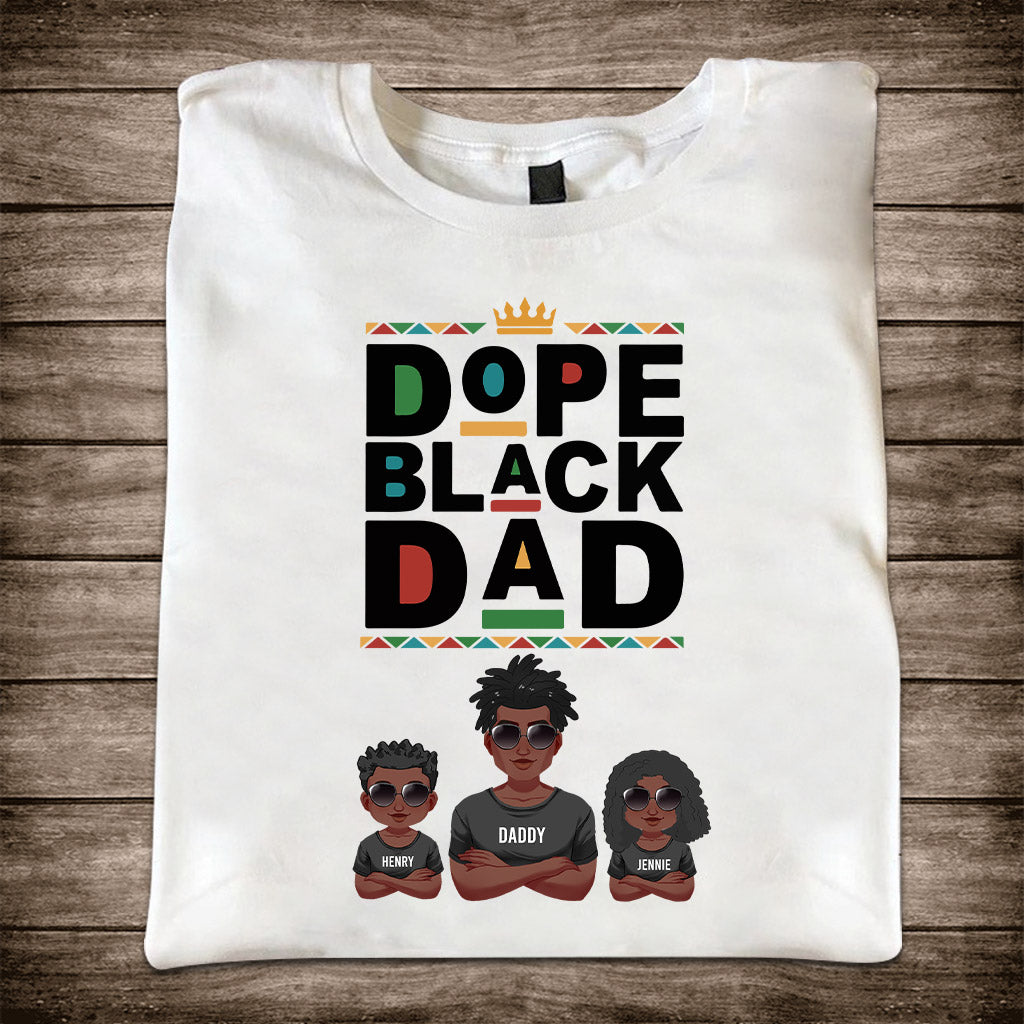 Cooler schwarzer Papa – Personalisiertes T-Shirt und Hoodie für Afroamerikaner