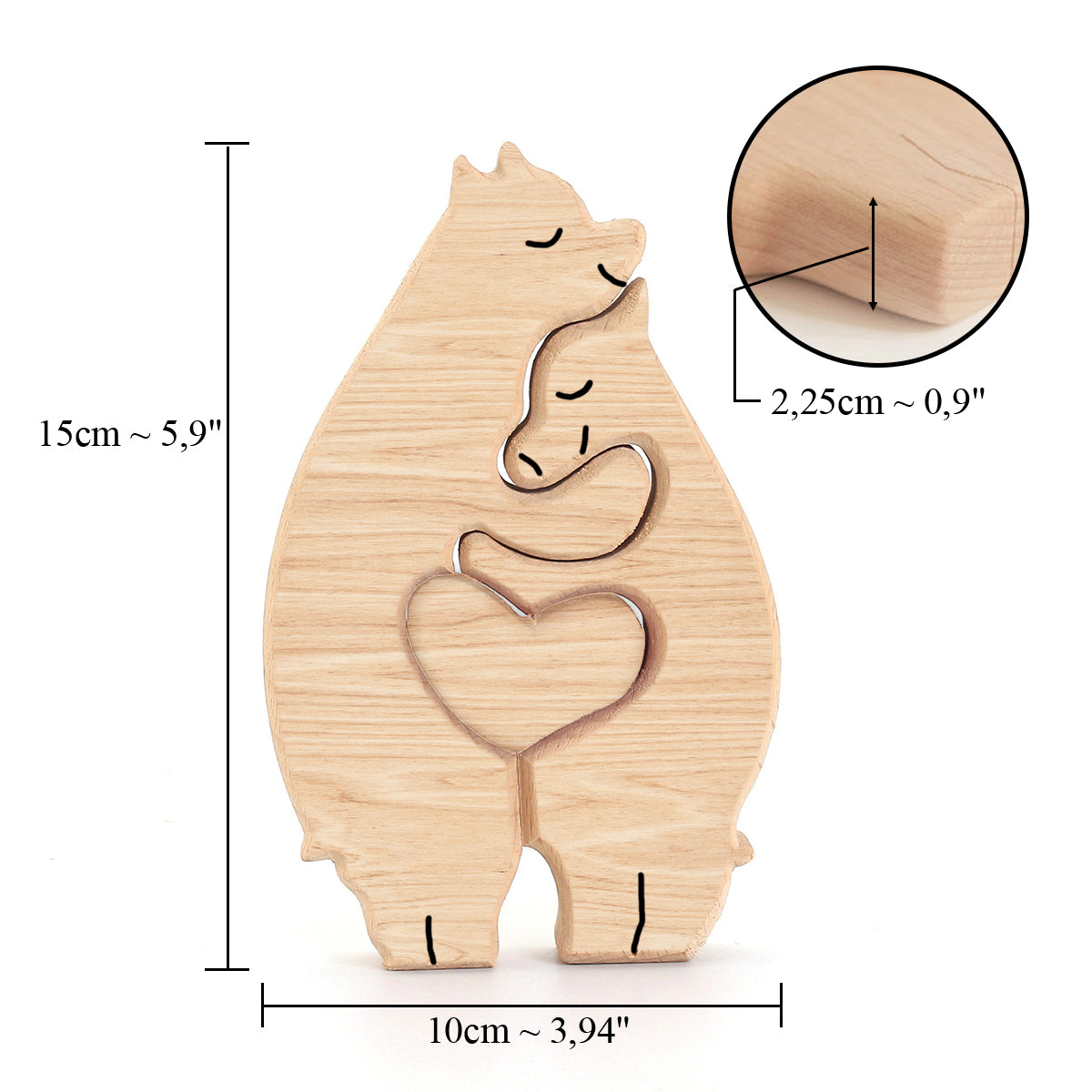 Bärenpaar – Personalisiertes Paar-Holzpuzzle