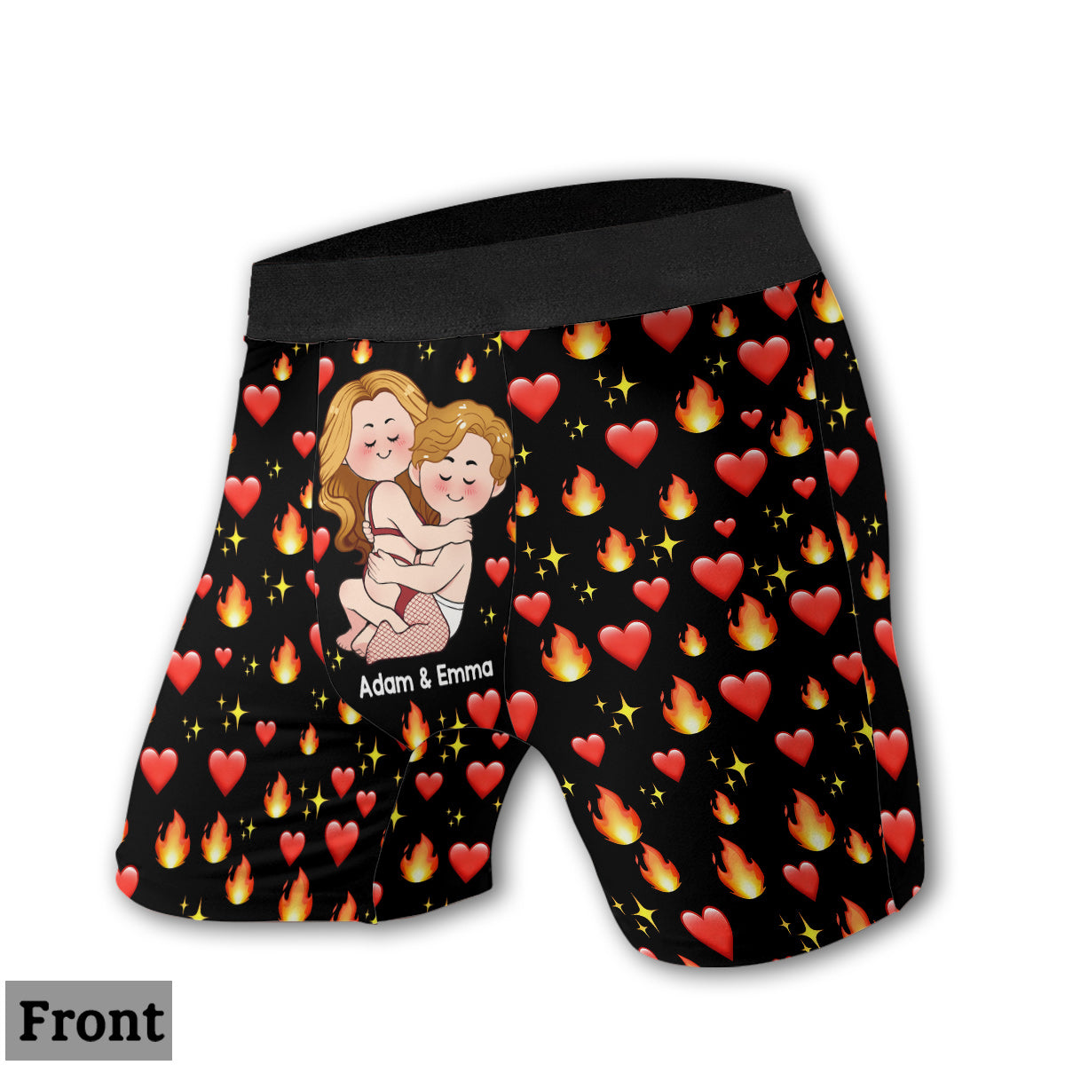Danke, dass du so heiß bist – personalisierte Damen-Slips und Herren-Boxershorts für Paare