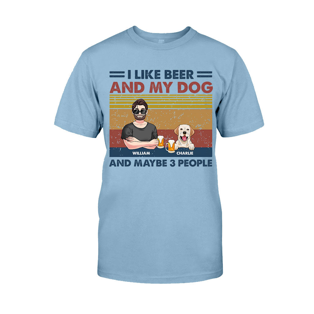 Ich mag Bier und meine Hunde – personalisiertes Hunde-T-Shirt und Hoodie