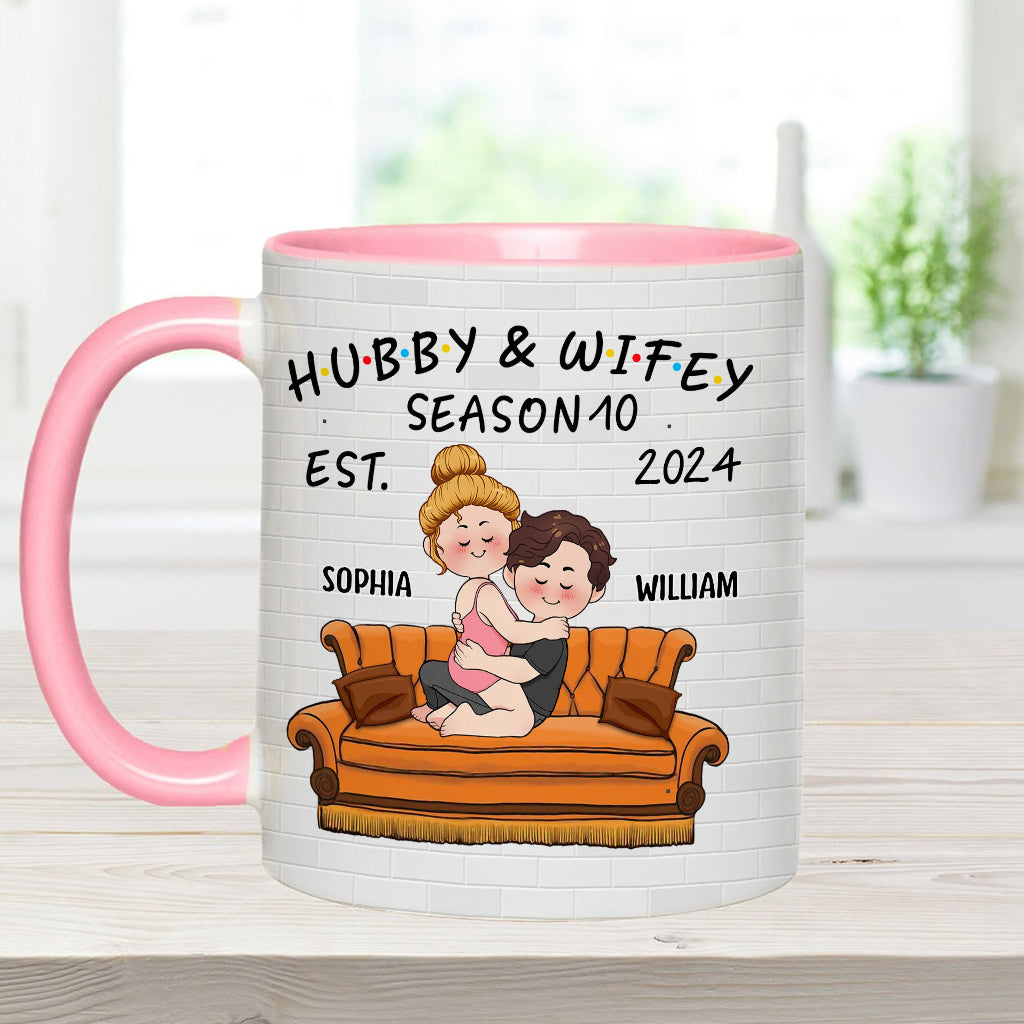 Ehemann & Ehefrau - Personalisierte Tasse mit Ehepaar-Motiv