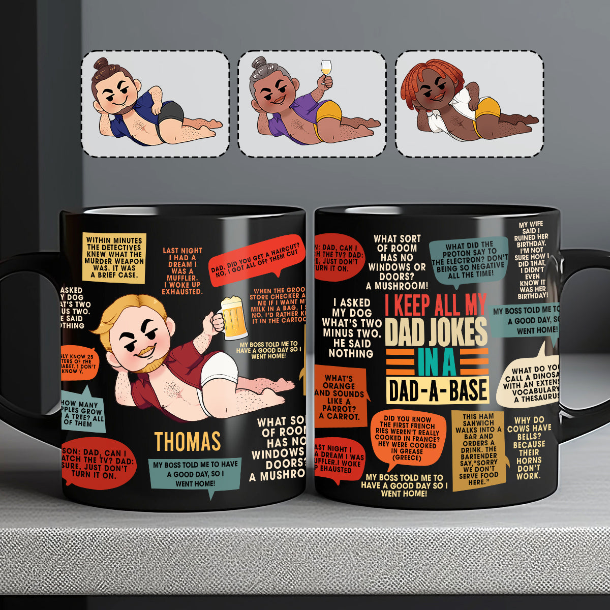 Ich bewahre alle meine Vaterwitze in einer Vater-Sammlung auf – personalisierte Vater-Tasse