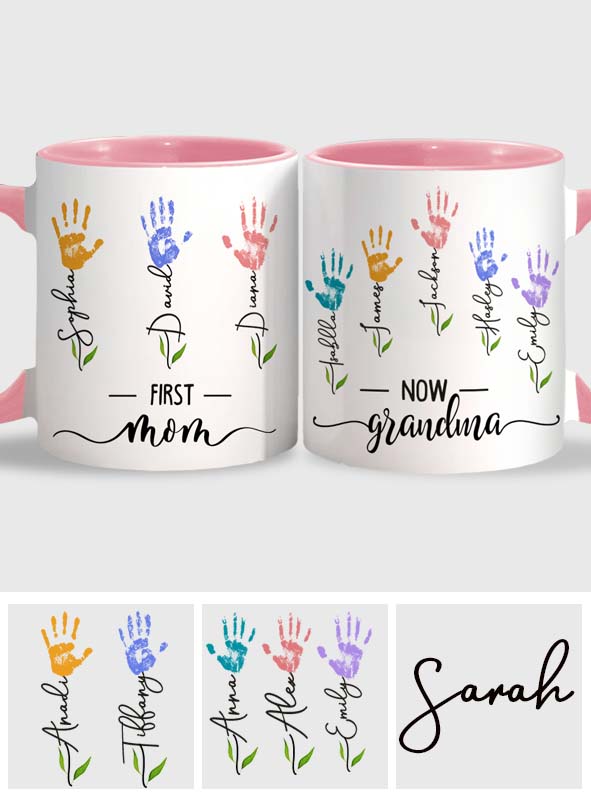 Erst Mama, jetzt Oma – personalisierte Tasse mit Muttermotiv