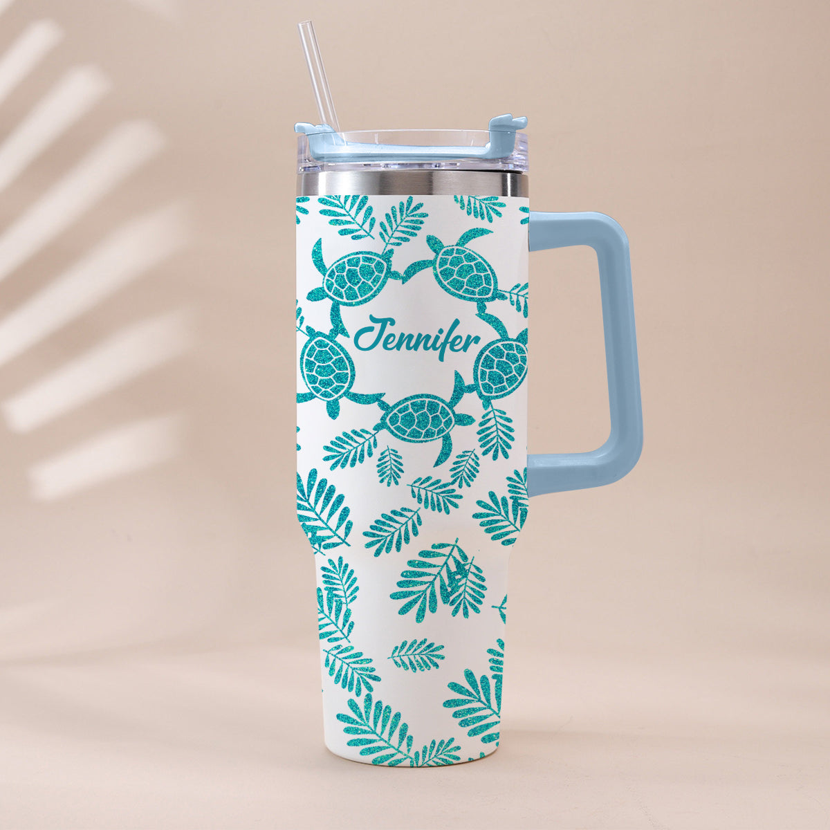 Turtle Lover - Personalized Turtle Tumbler With Handle