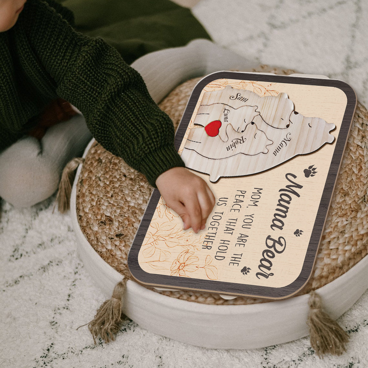 Mama, du bist das, was uns zusammenhält – Personalisiertes Puzzle mit dem Namen Mama