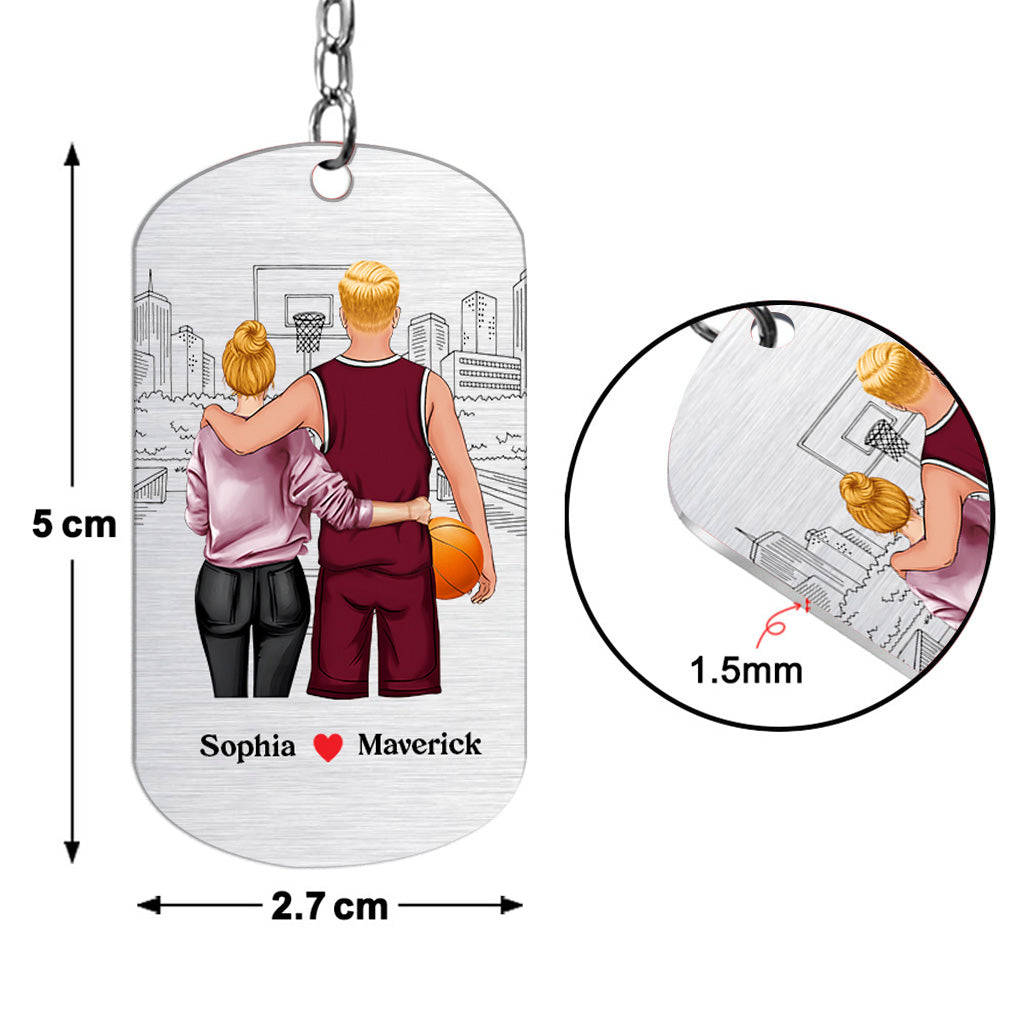 Go Home Safe - Personalized Basketball Stainless Steel Keychain