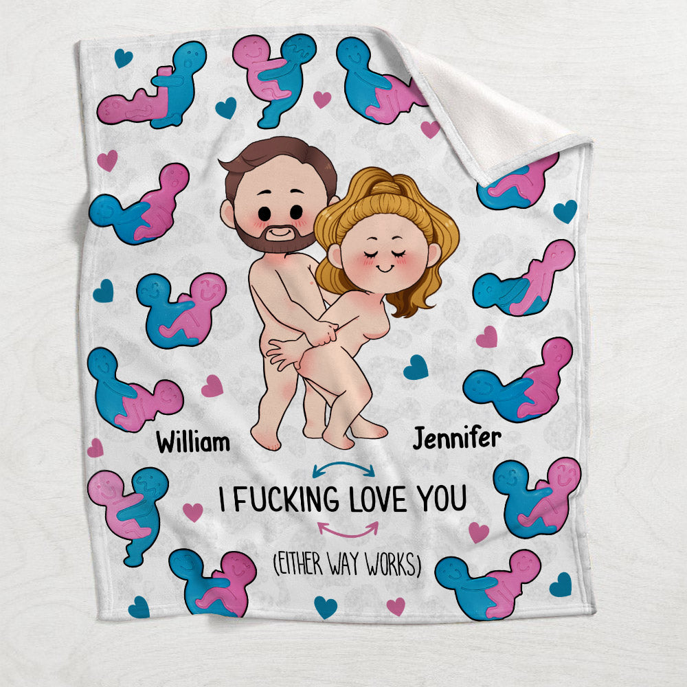 Lustige Pärchendecke „Ich liebe dich“ – Personalisierte Pärchendecke