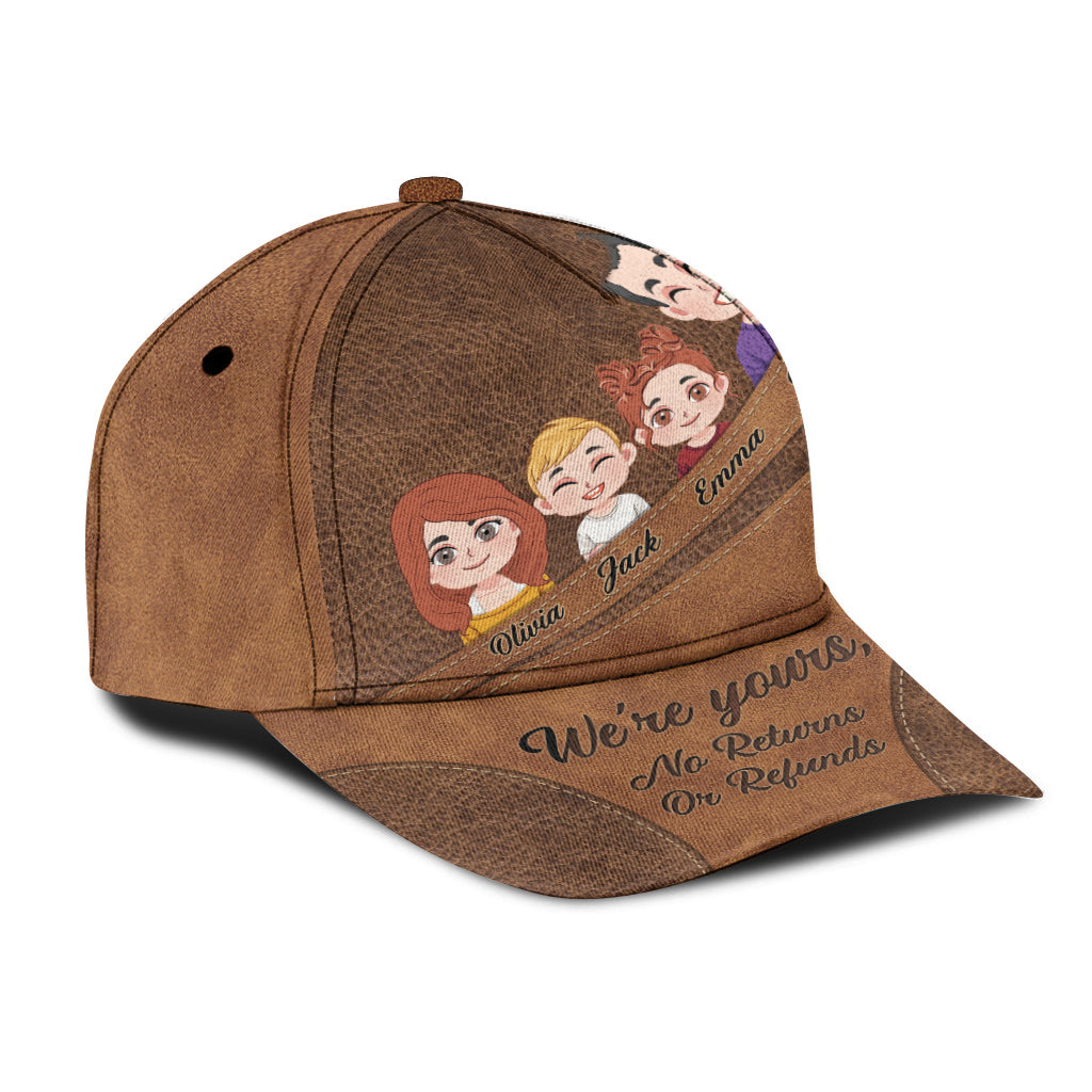 We're Yours No Returns Or Refunds Chibi Kids - Personalized Father Classic Cap
