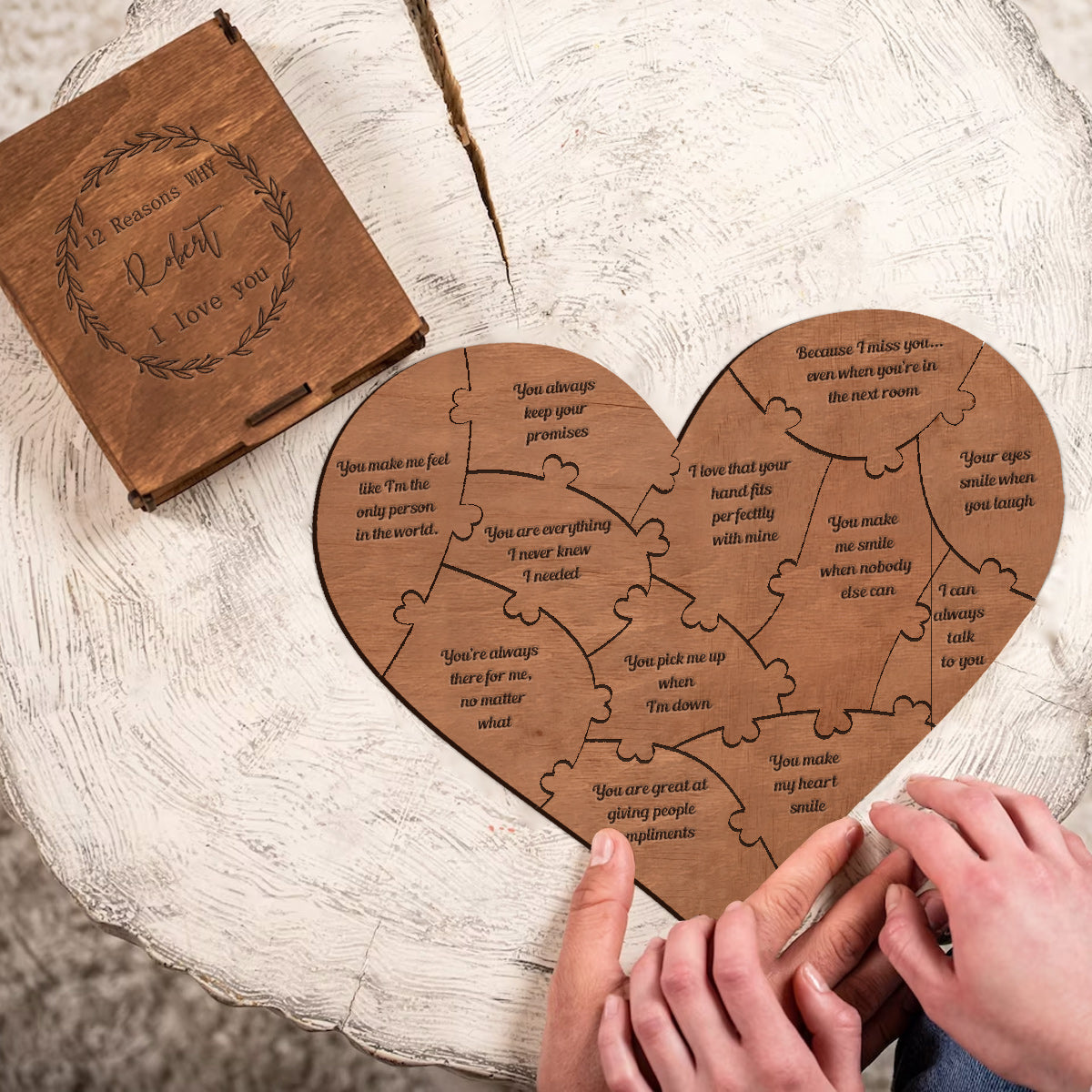 Gründe, warum ich dich liebe – Personalisiertes Herzpuzzle für Paare: Gründe, warum ich dich liebe