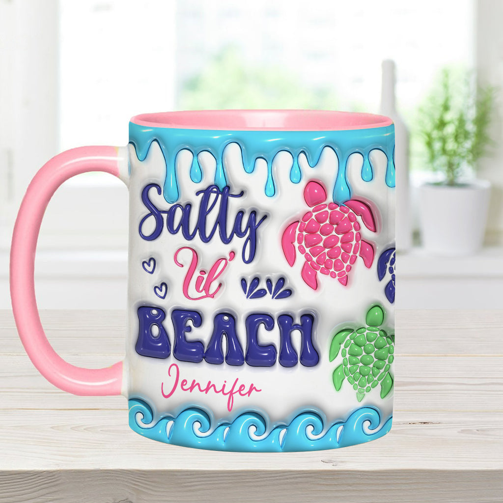 Salty Lil' Beach Turtle Lovers Aufblasbarer personalisierter Becher mit Schildkrötenmotiv