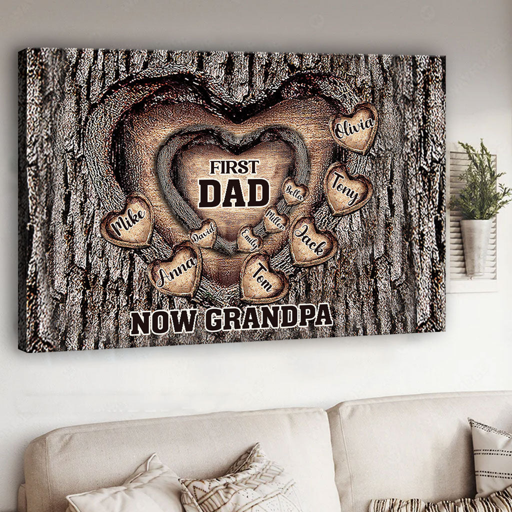 Erst Papa, jetzt Opa – Personalisierte Leinwand und Poster für Väter