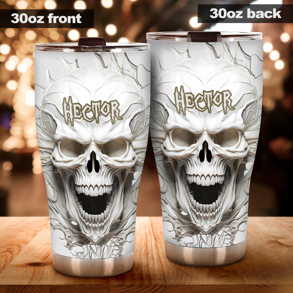 Weißer Totenkopf – Personalisierter Totenkopf-Trinkbecher