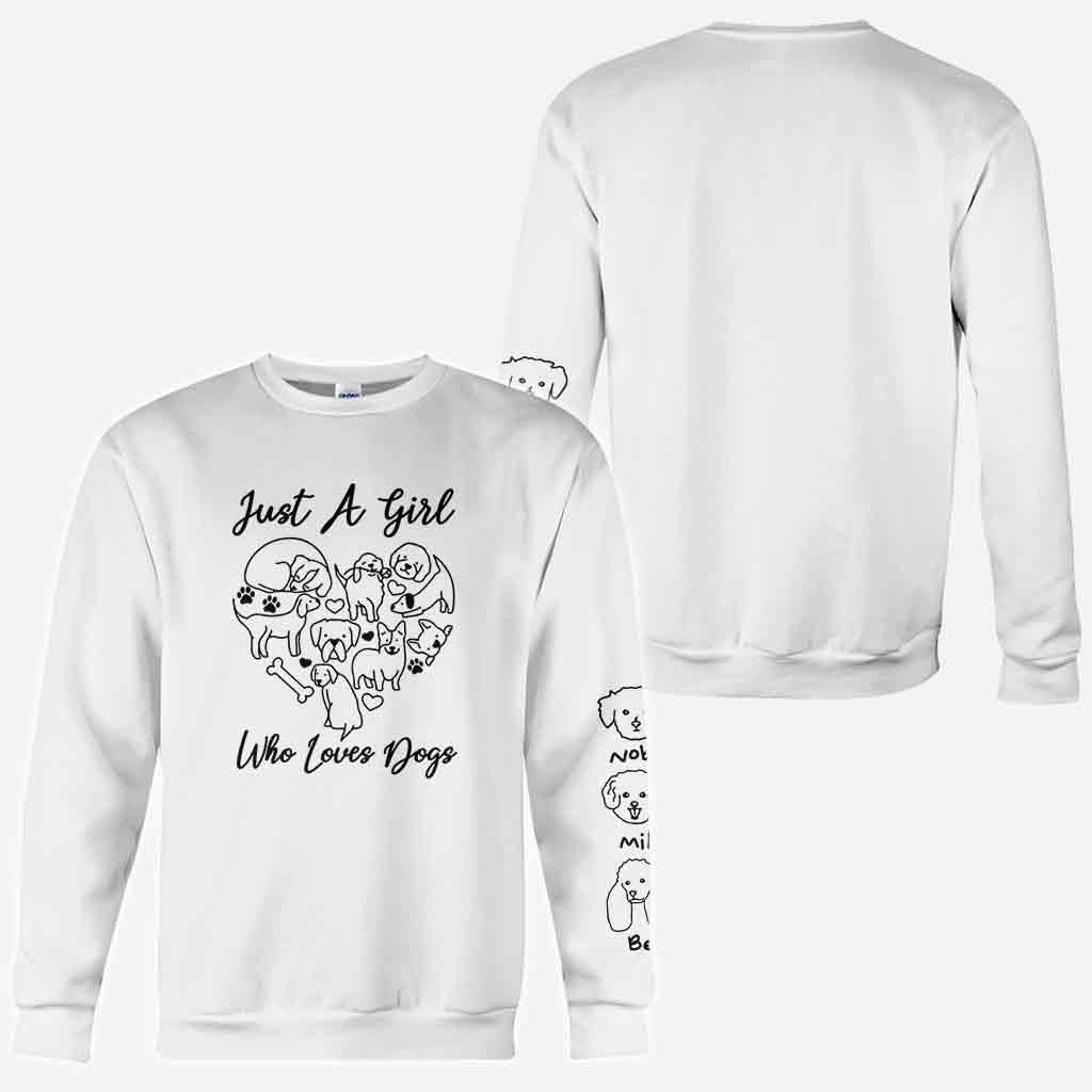 Einfach ein Mädchen, das Hunde liebt – personalisiertes T-Shirt mit Hundemotiv