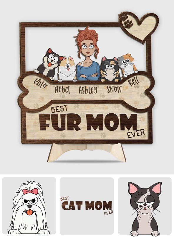 Beste Hundemama und bester Hundepapa aller Zeiten - Personalisiertes zweilagiges Holzschild / Holzplakette