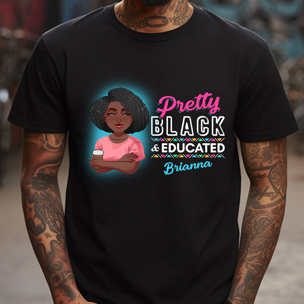 Hübsch, schwarz und gebildet – personalisiertes T-Shirt und Hoodie für Afroamerikanerinnen