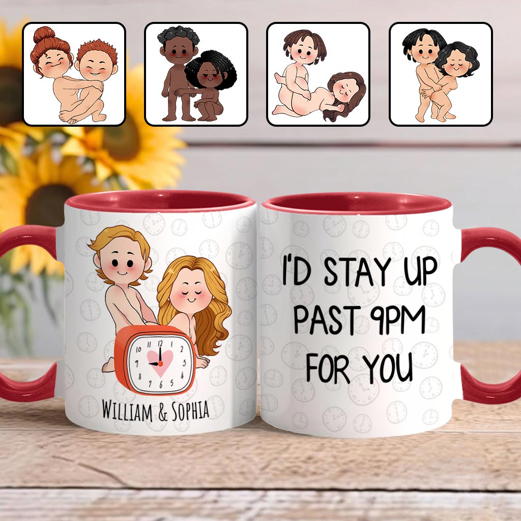 Für dich würde ich bis nach 21 Uhr aufbleiben – Personalisierte Tasse für Paare