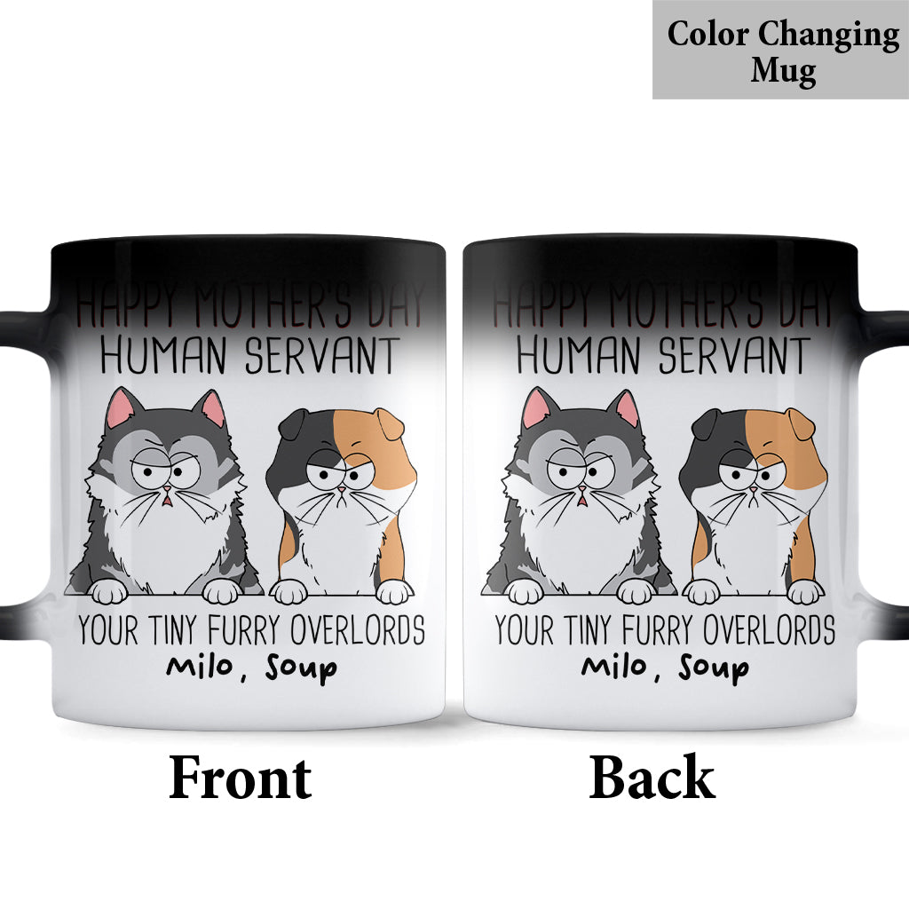 Human Servant Cute Cat Tiny Furry Overlord - Personalized Cat Mug