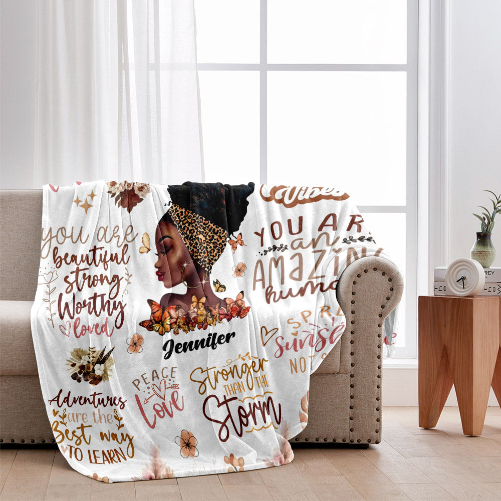 I Decided My Vibe - Personalized African American Blanket