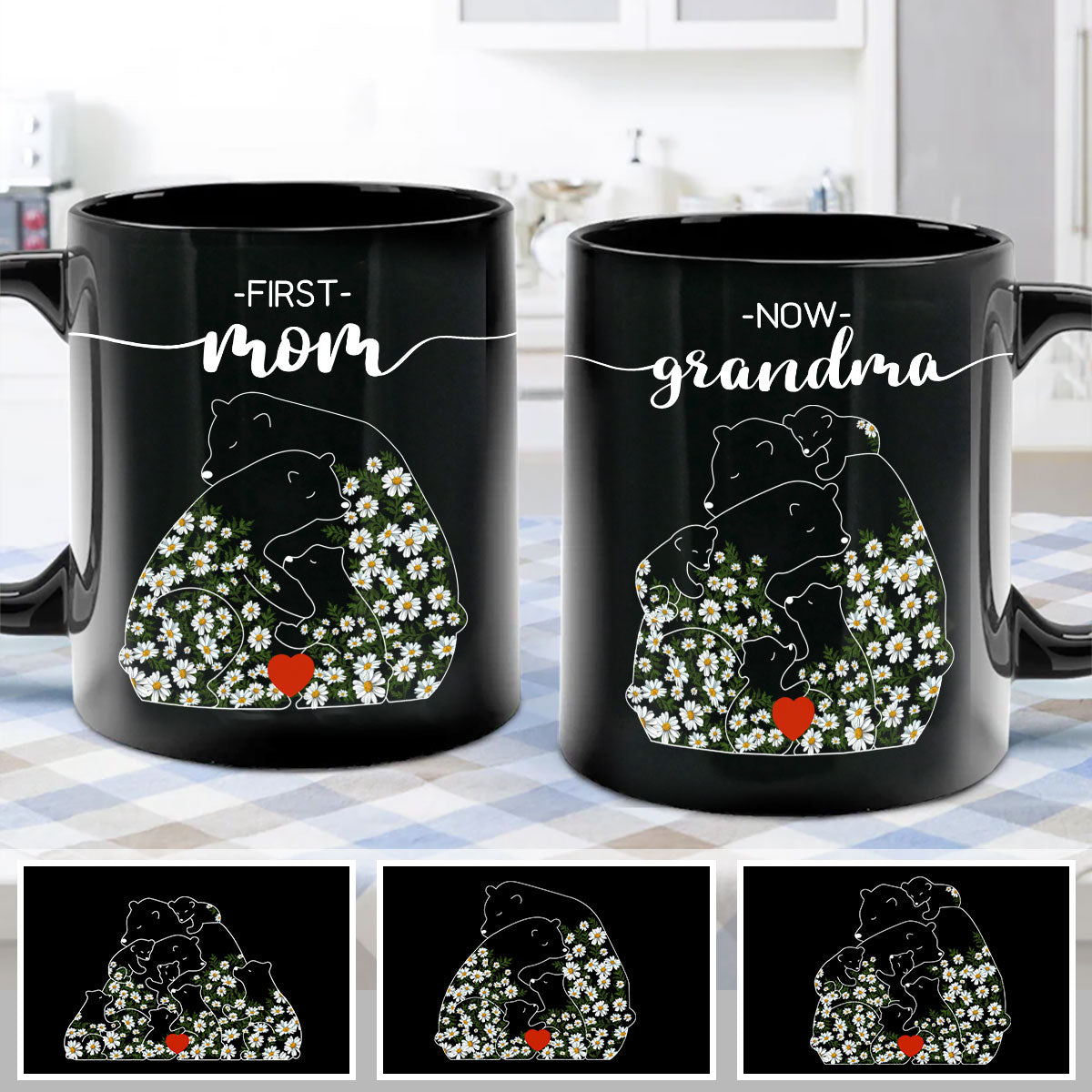 First Mom Now Grandma Bear Daisy - Personalized Grandma Mug