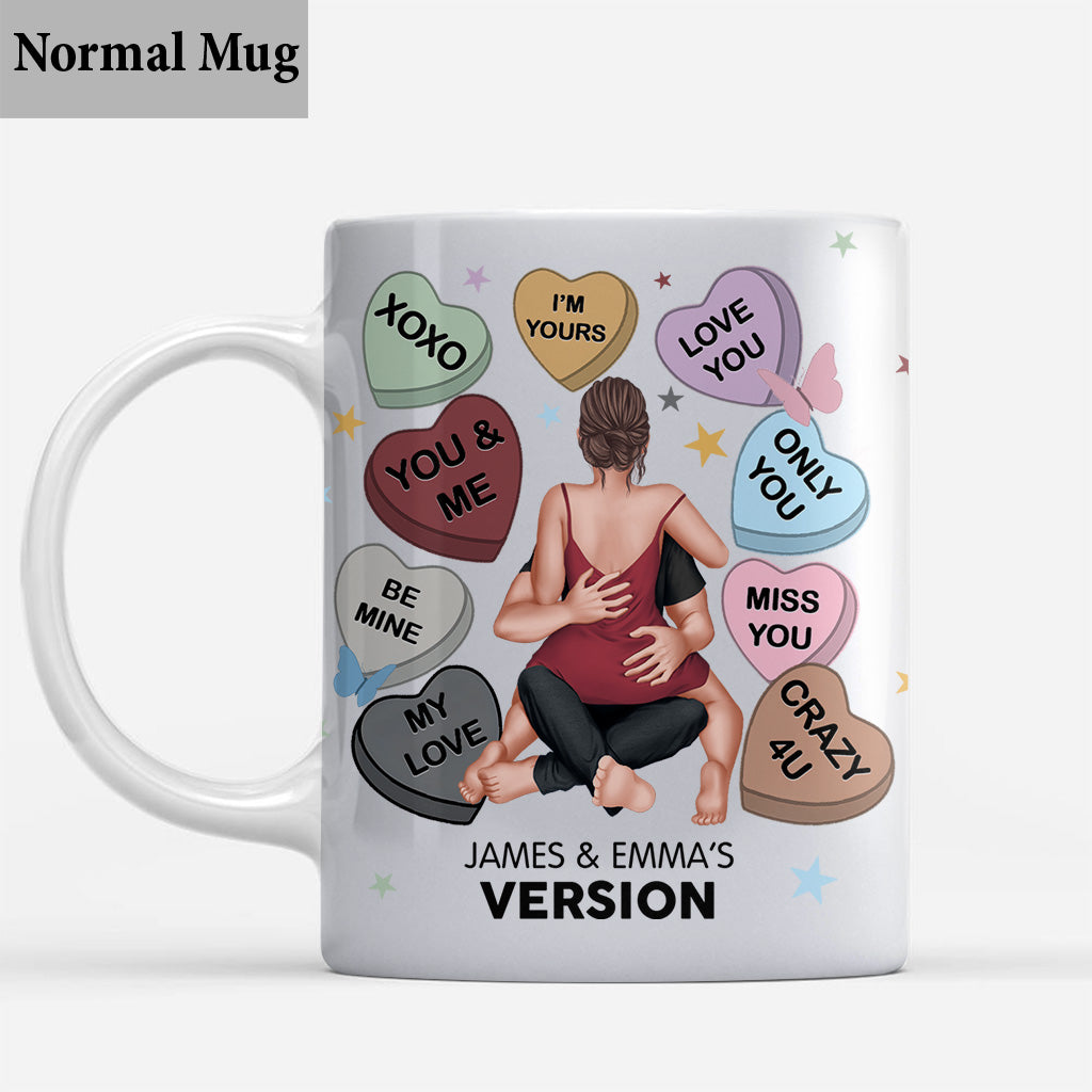 Herzbonbon-Paarversion – Personalisierter Pärchenbecher