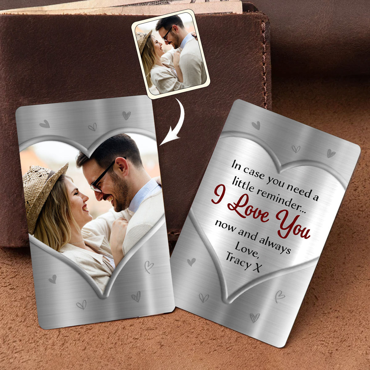 A Little Reminder Upload Photo - Personalized Couple Wallet Insert Card