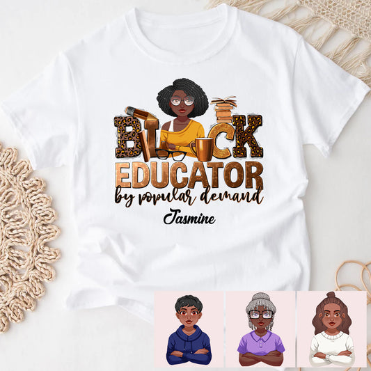 Schwarze Pädagogin – Personalisiertes T-Shirt und Hoodie für Afroamerikaner