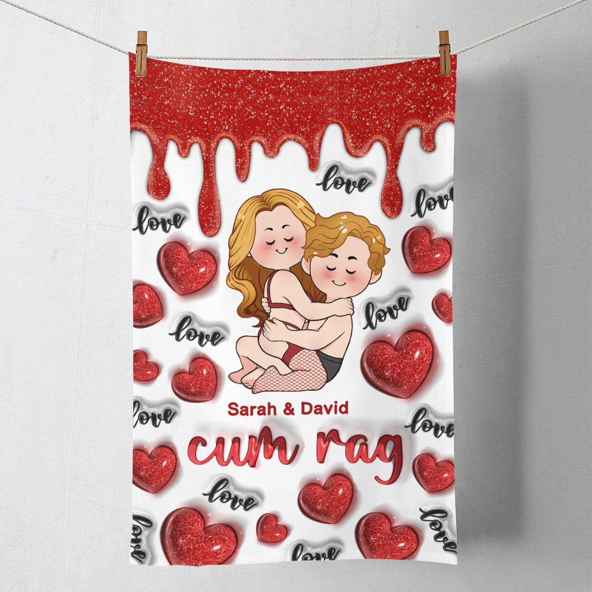 Ich liebe dich – Personalisiertes Handtuch für Paare