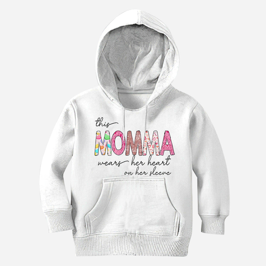 This Grandma Wears Her Heart On Her Sleeve - Personalized Grandma All Over Shirt