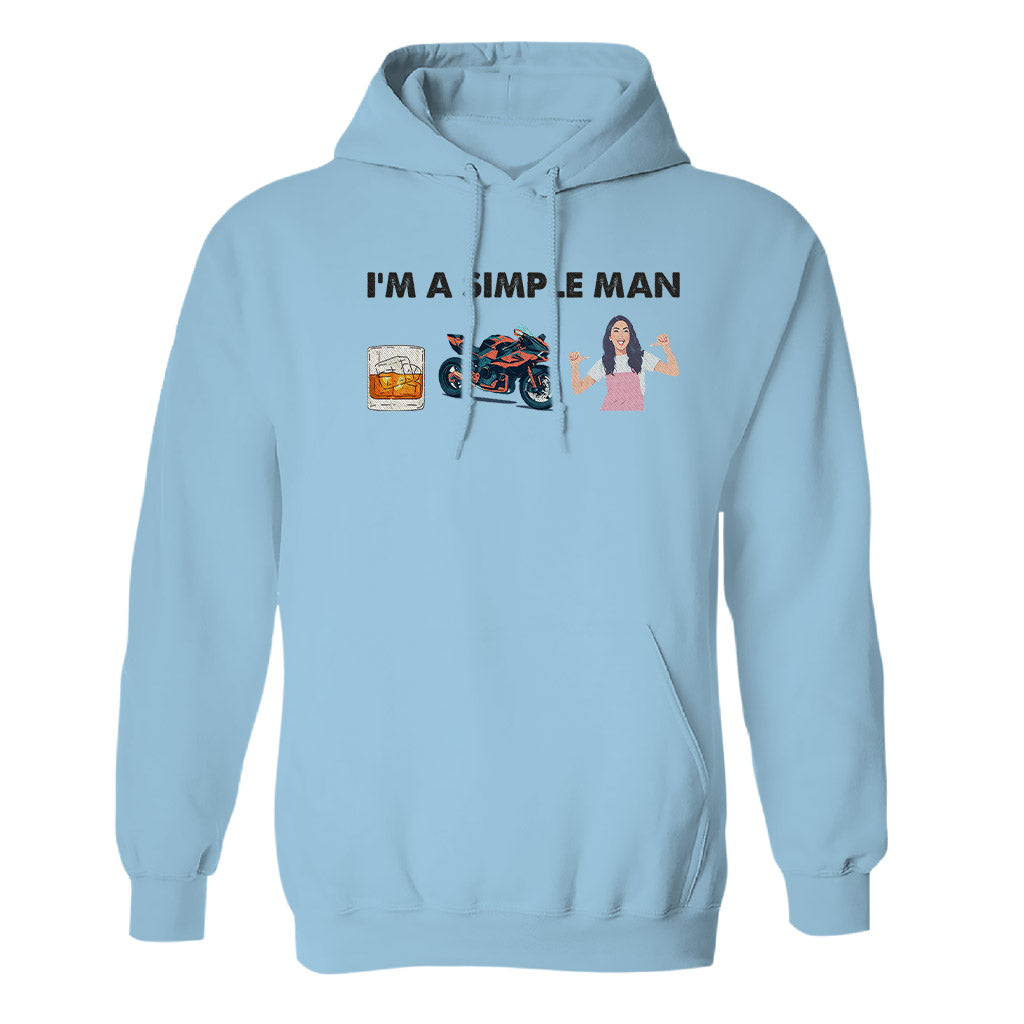 Ich bin ein einfacher Mann – Personalisierter, bestickter Hoodie für Paare