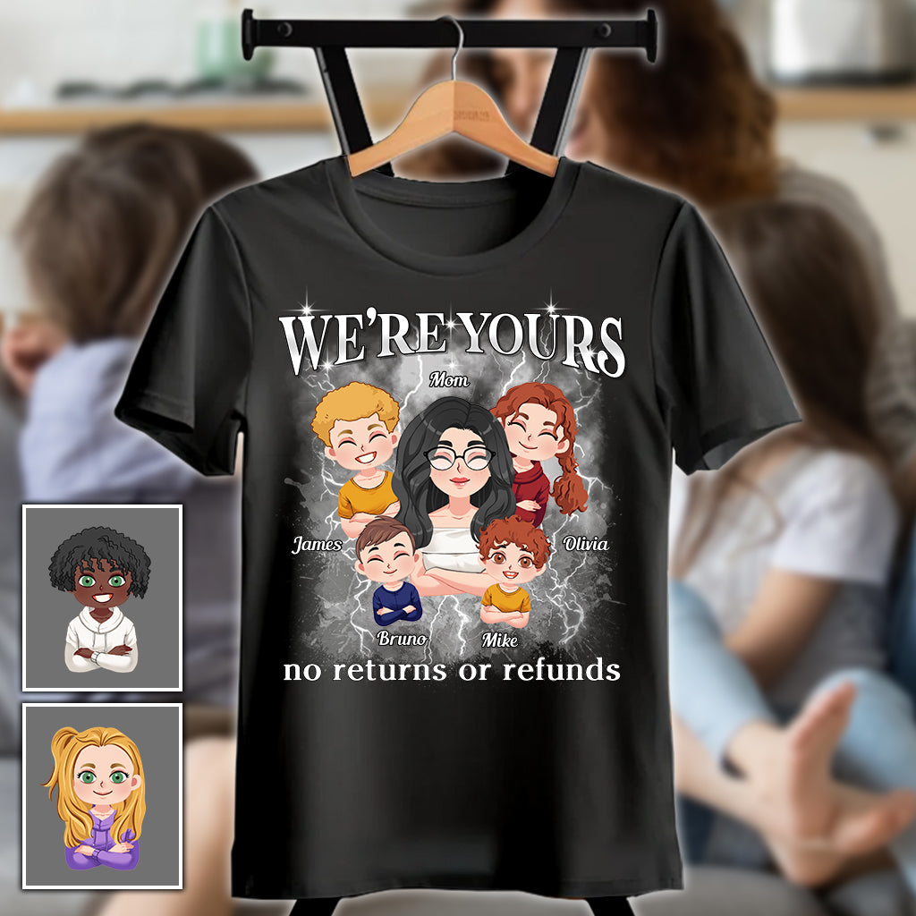 Wir gehören dir – Keine Rückgabe oder Rückerstattung – Chibi Kids Bootleg Rap – Personalisiertes Mutter-T-Shirt und Hoodie