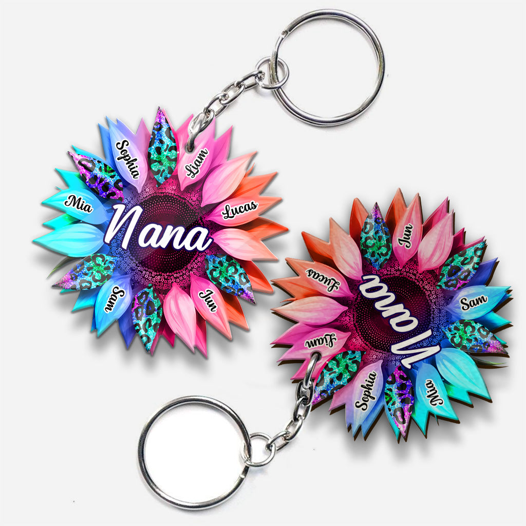 Oma-Sonnenblume – Personalisierter Oma-Schlüsselanhänger