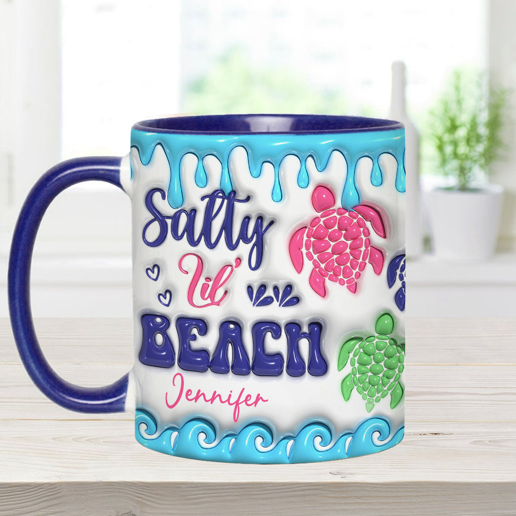 Salty Lil' Beach Turtle Lovers Aufblasbarer personalisierter Becher mit Schildkrötenmotiv