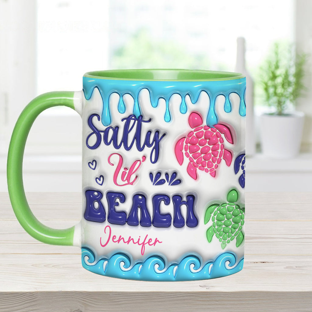 Salty Lil' Beach Turtle Lovers Aufblasbarer personalisierter Becher mit Schildkrötenmotiv