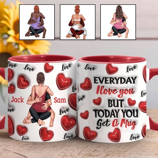 Jeden Tag Ich liebe dich - Personalisierte Tasse für Paare