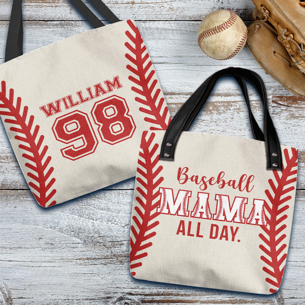 Baseball Mom - Personalized Baseball Tote Bag
