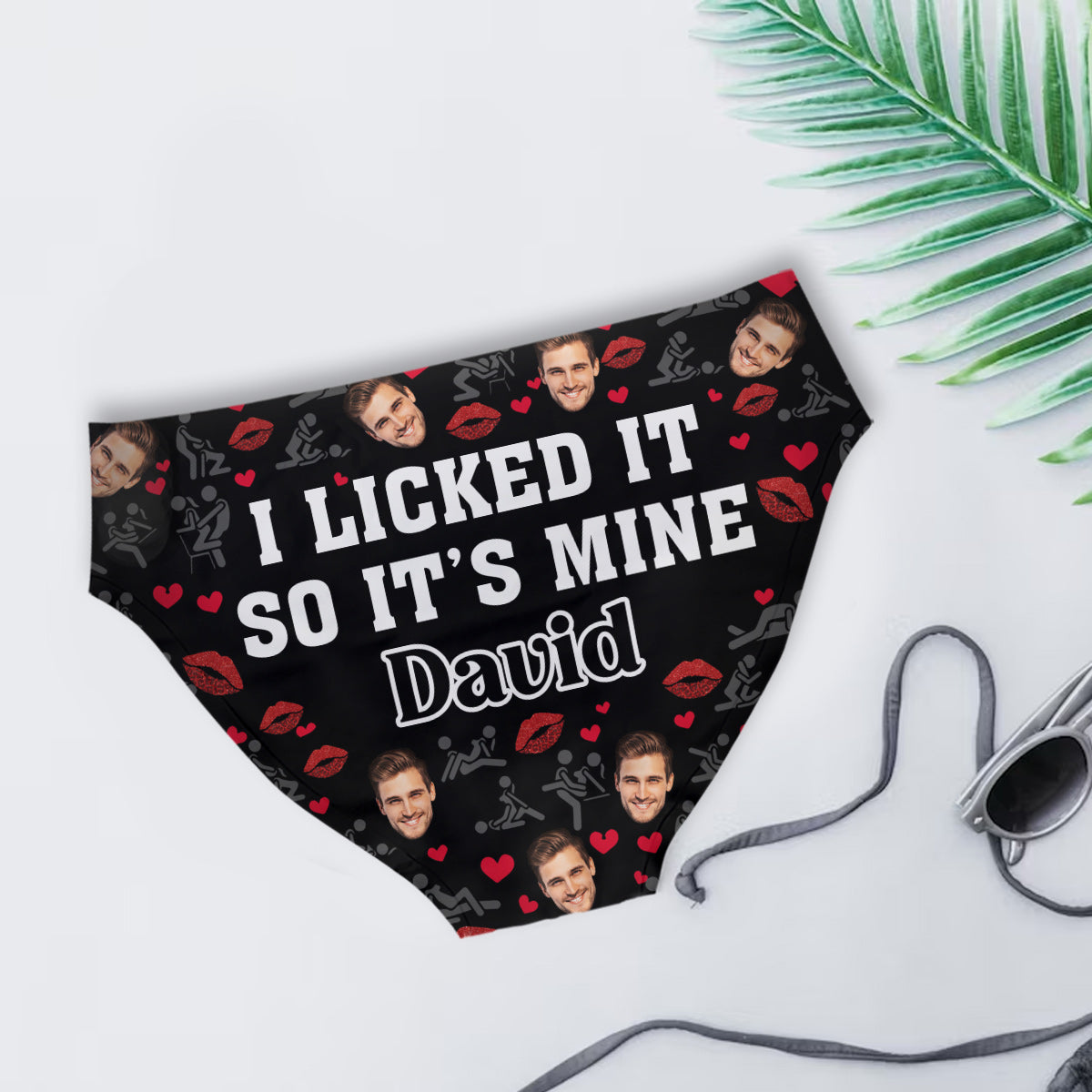 Ich hab's abgeleckt, also gehört's mir – personalisierte Slips für Paare (Damen) und Boxershorts für Herren