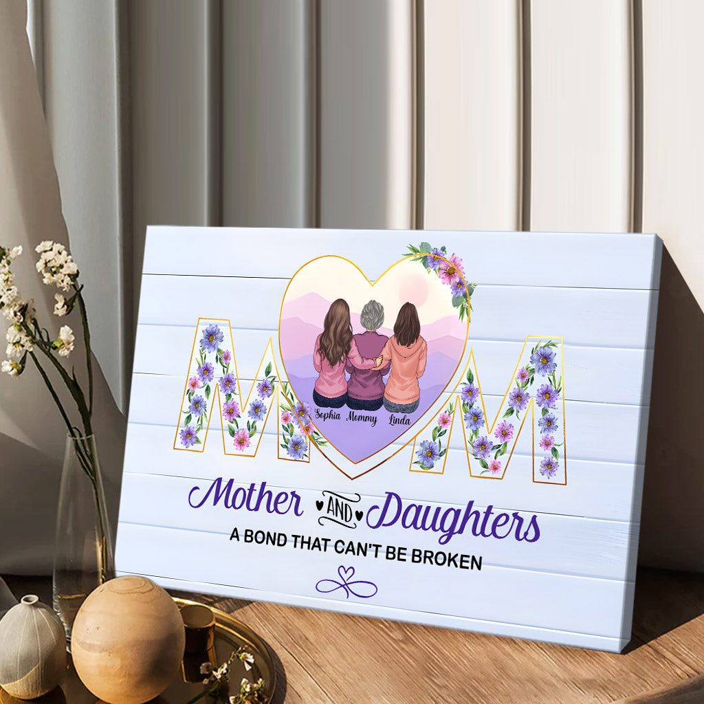 Mutter und Töchter – Personalisierte Leinwand und Poster für Mutter
