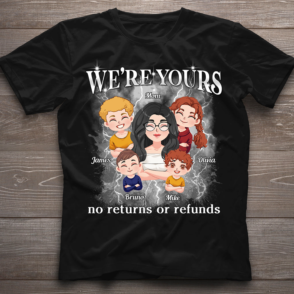 Wir gehören dir – Keine Rückgabe oder Rückerstattung – Chibi Kids Bootleg Rap – Personalisiertes Mutter-T-Shirt und Hoodie