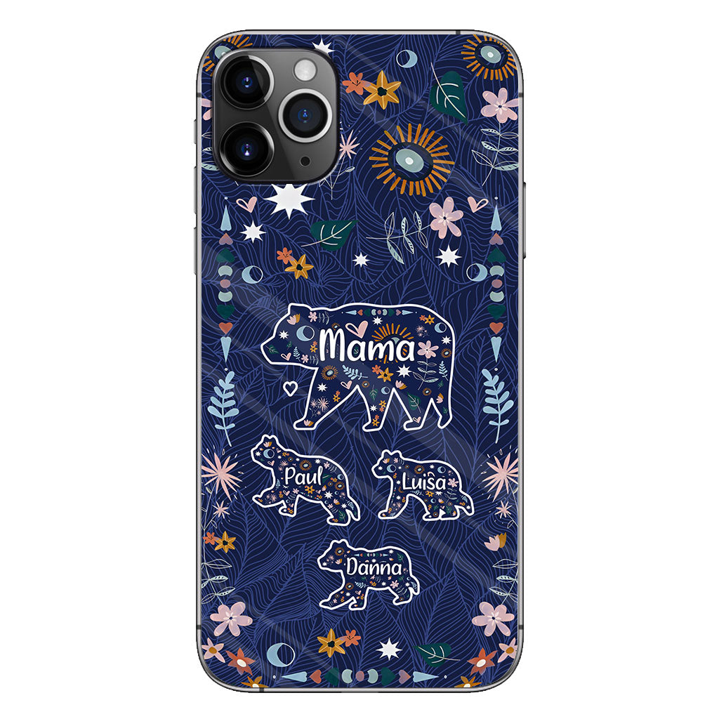 Mama Bear Floral – Personalisierte Handyhülle für Mütter