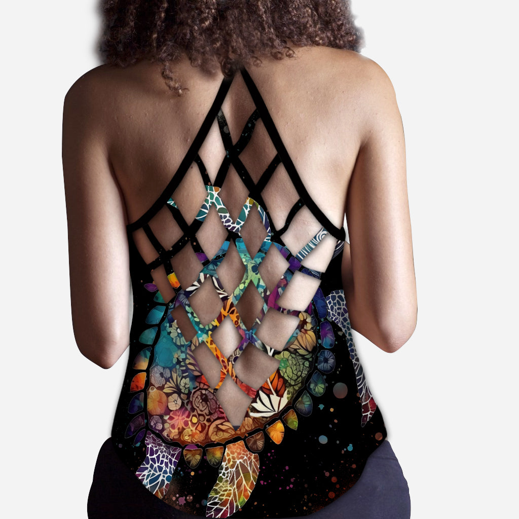 Salty Lil Beach - Personalisiertes Tanktop mit Schildkrötenkreuz