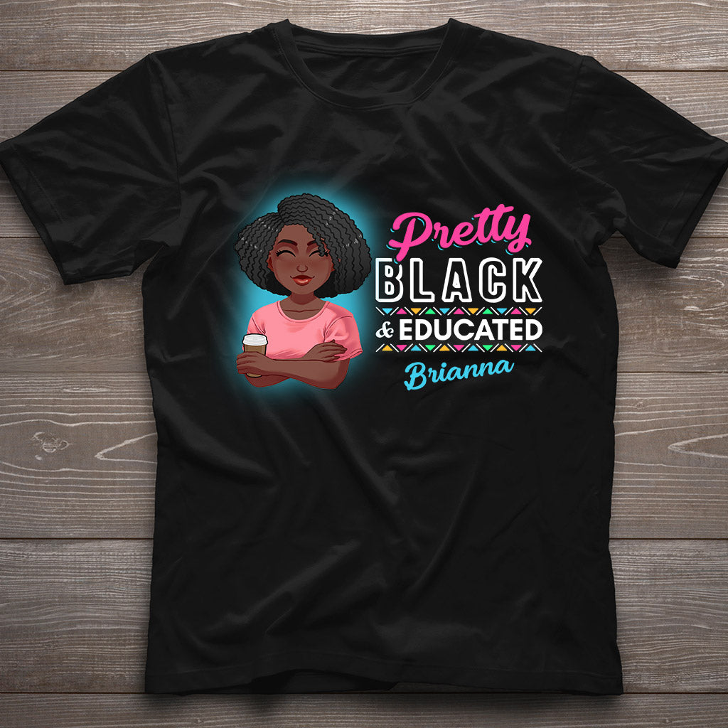 Hübsch, schwarz und gebildet – personalisiertes T-Shirt und Hoodie für Afroamerikanerinnen
