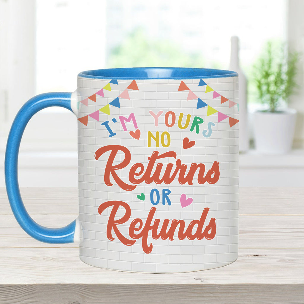 Ich gehöre dir – Keine Rückgabe oder Rückerstattung – Personalisierte Tasse für Paare