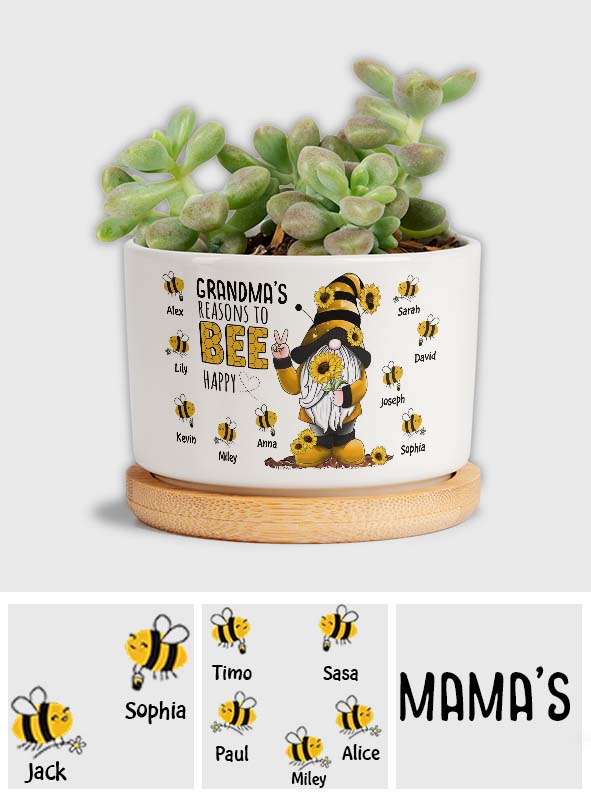 Oma hat Grund zur Freude – personalisierter Keramik-Blumentopf für Oma
