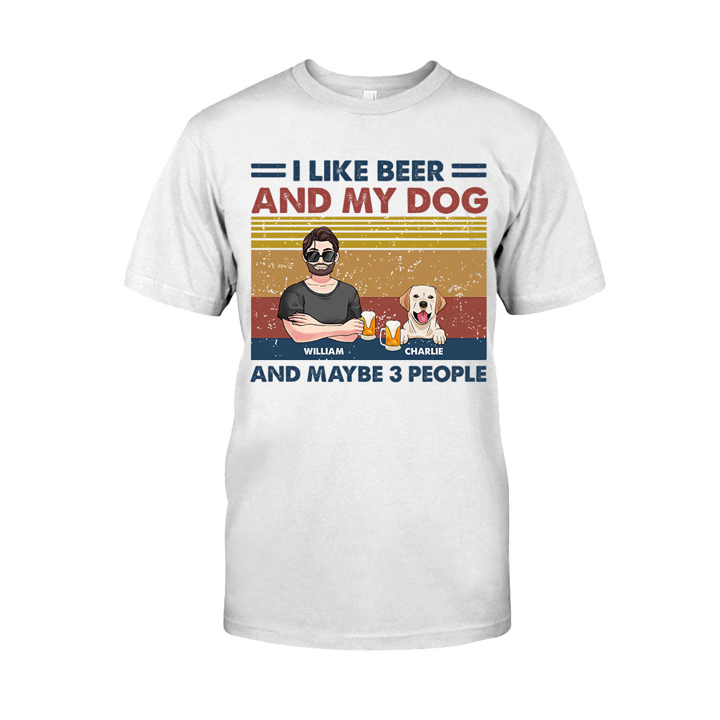 Ich mag Bier und meine Hunde – personalisiertes Hunde-T-Shirt und Hoodie