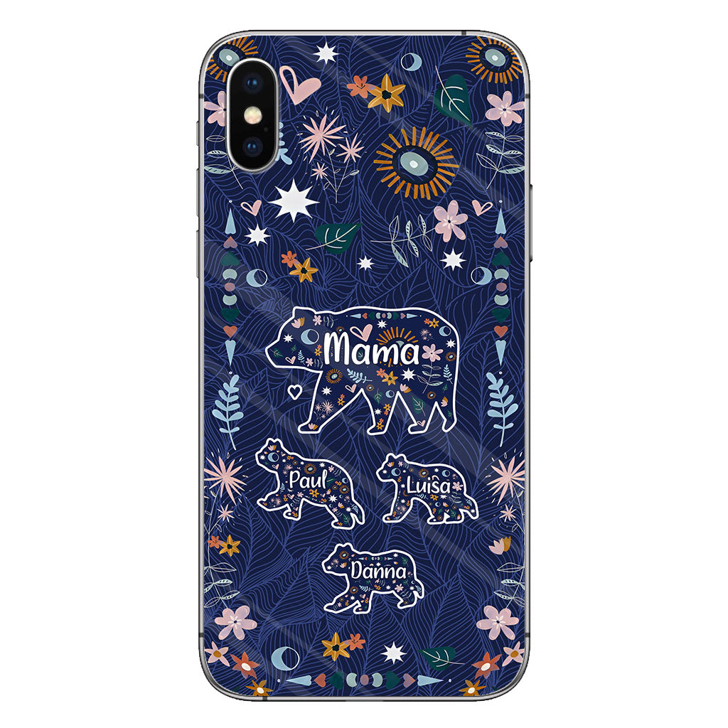 Mama Bear Floral – Personalisierte Handyhülle für Mütter