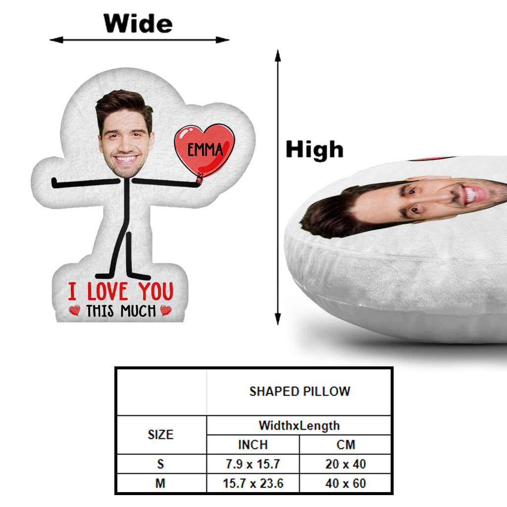 Personalisierter Schlüsselanhänger mit Foto „Ich liebe dich so sehr“ für Paare – personalisiertes Kissen in Pärchenform