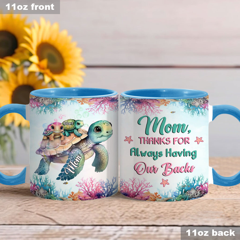 Schildkrötenmama, danke, dass du immer für uns da bist! - Personalisierte Tasse mit Schildkrötenmotiv