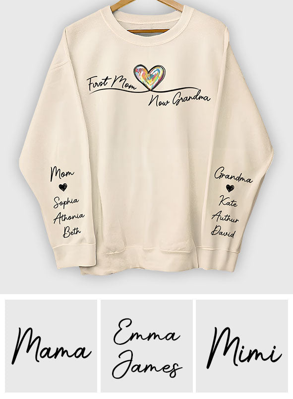 Erst Mama, jetzt Oma – personalisiertes Oma-Shirt