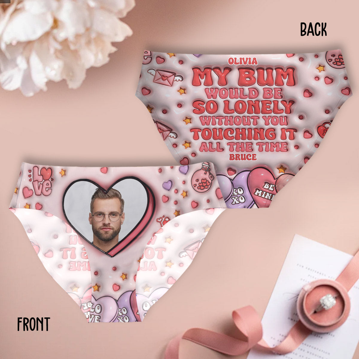 Touch My Butt – Personalisierte Slips für Paare (Damen) & Boxershorts für Herren