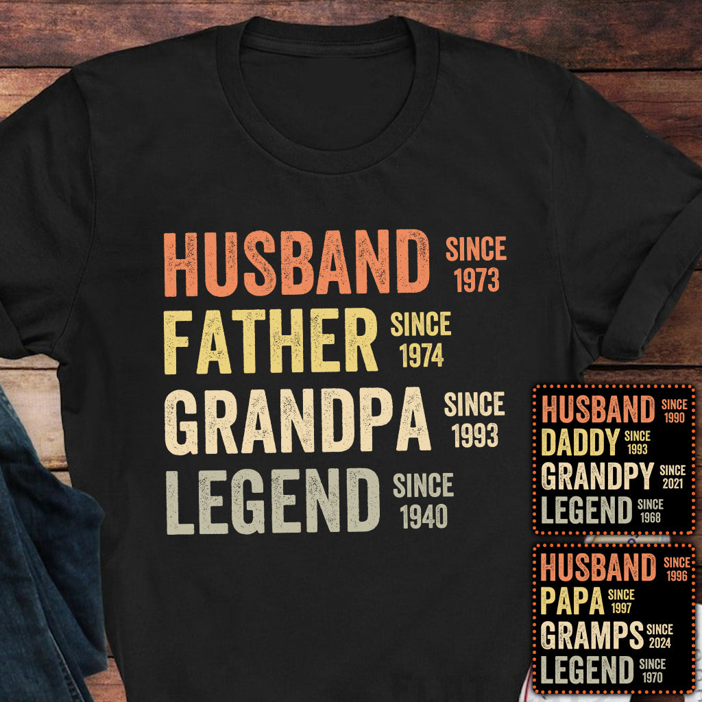 Papa-Opa-Legende – Personalisiertes Vater-T-Shirt und Hoodie